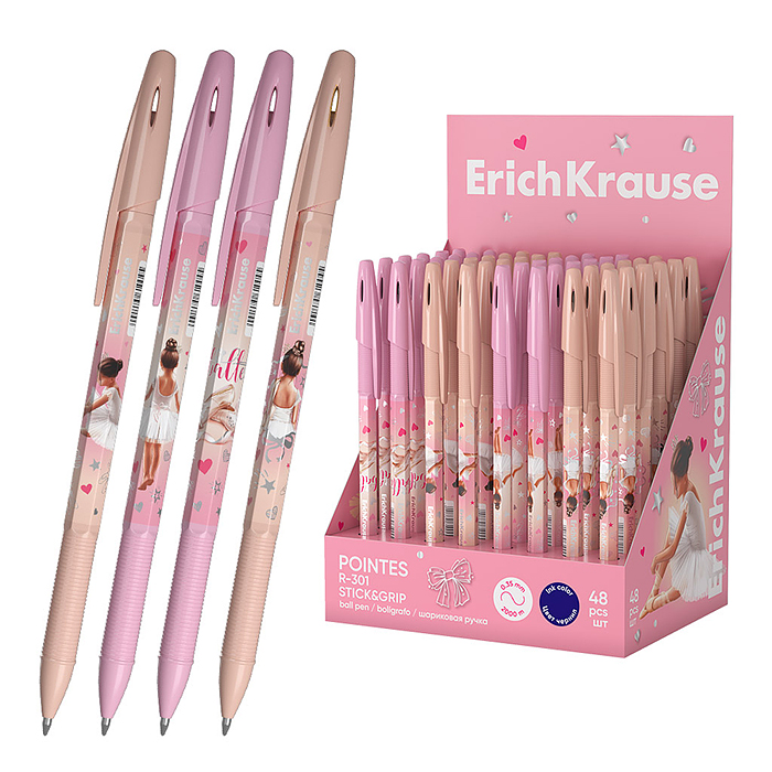 Ручка шариковая R-301 Stick&Grip Pointes 0.7, цвет чернил синий