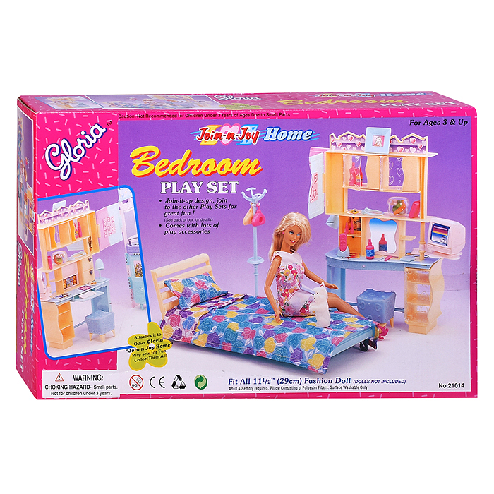 Набор мебели для кукол 21014 "Спальная комната" в коробке