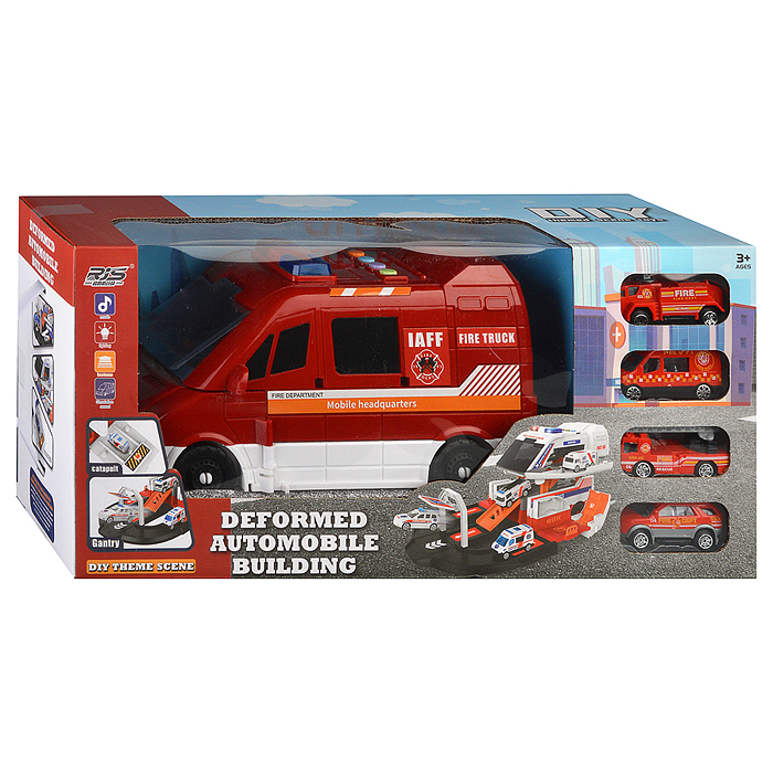 Машина-Трек SJ681A-1 "Пожарная" в коробке