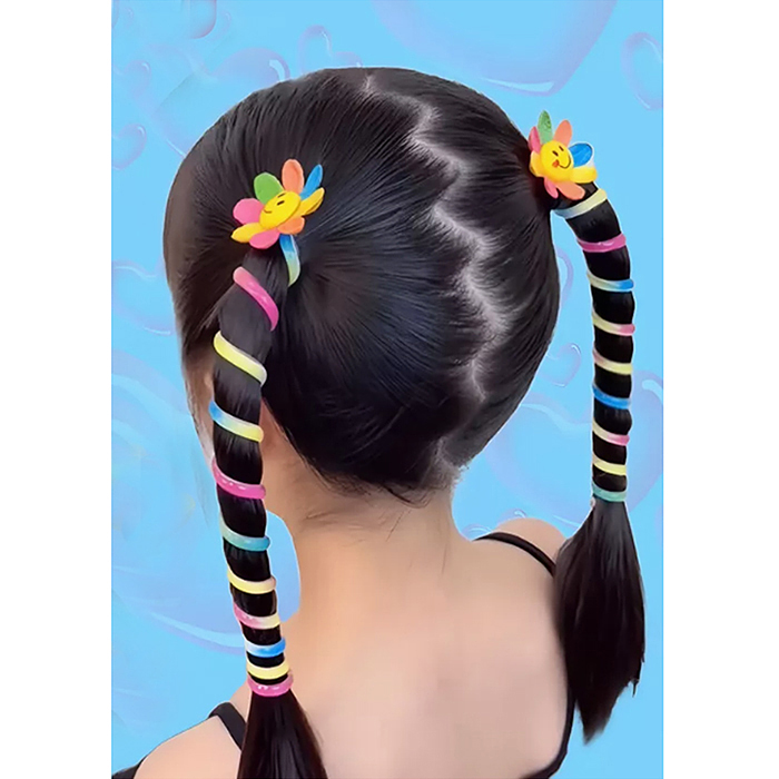 Набор заколок для волос 00-5247 "Радужная пружинка" (2 шт)
