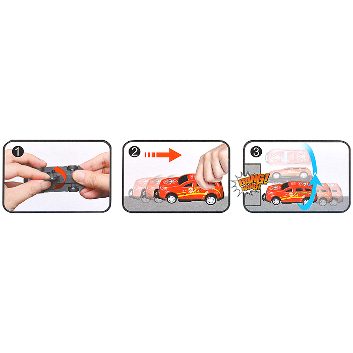 Машина KZ957-074 "Гоночный трюкач" перевертыш, в коробке