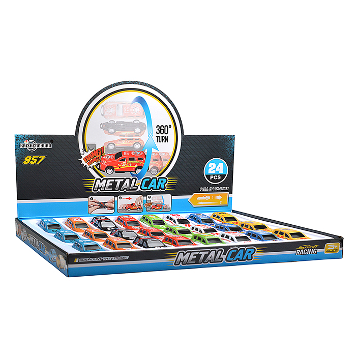 Машина KZ957-074 "Гоночный трюкач" перевертыш, в коробке