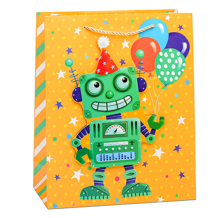 Фото к товару Пакет подарочный 00-6346 "Весёлого праздника!" 26х32х10 см Пакет подарочный 00-6346 "Весёлого праздника!" 26х32х10 см