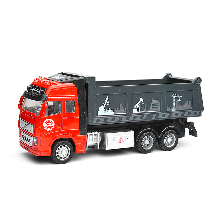 Машина металл Самосвал 19,5 см, ( свет-звук, подв. дет.,) инерц., в коробке