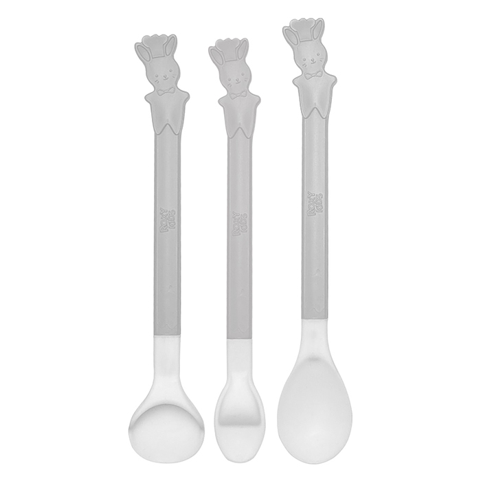 Фото к товару Набор ложек для первого прикорма BUNNY COOK (серый) Набор ложек для первого прикорма BUNNY COOK (серый)