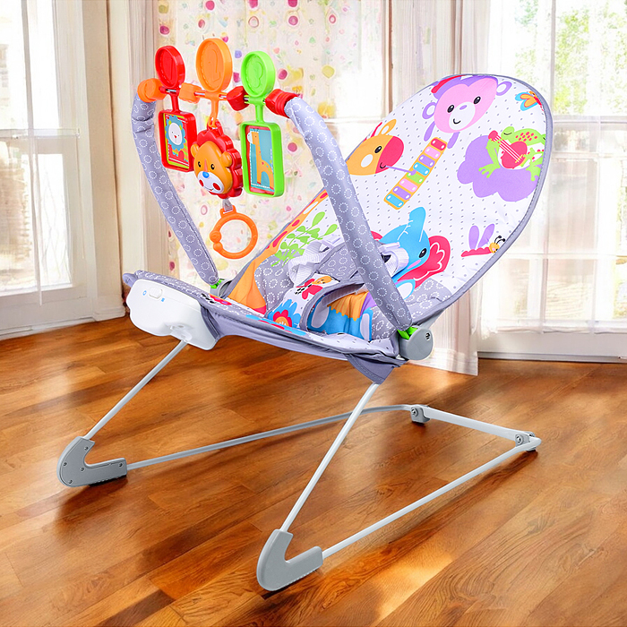 Шезлонг детский 69849 "Зоопарк-2" в коробке