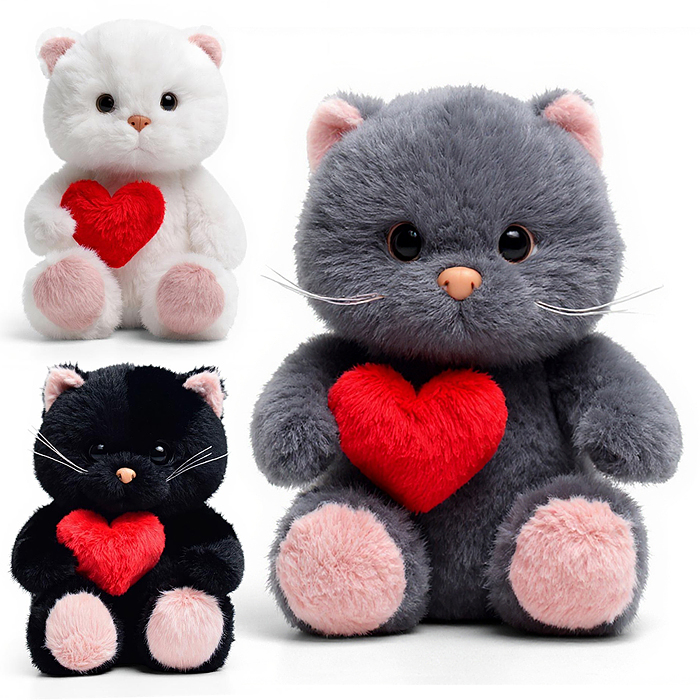 Мягкая игрушка М1466 "Кот с сердечком" 22 см