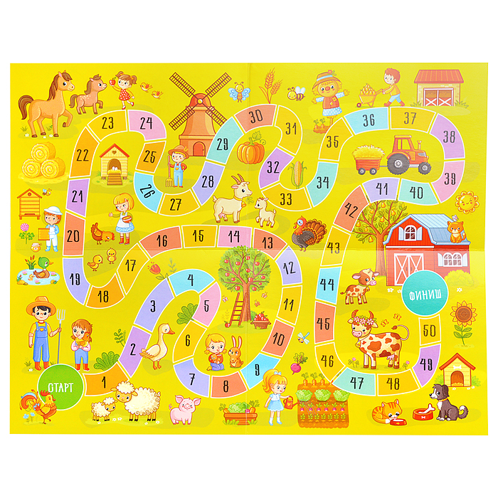 Игра настольная ходилка "Веселые ходилки 4 в 1"