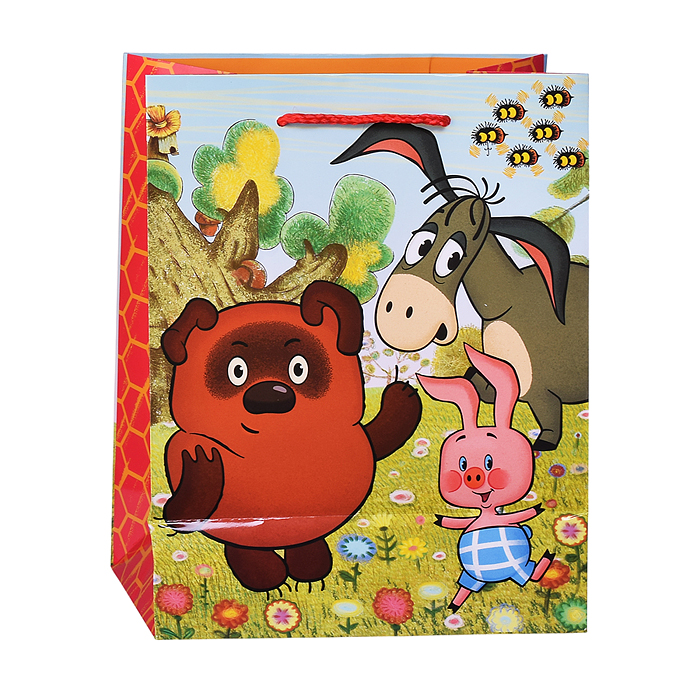 Фото к товару Пакет подарочный глянцевый Союзмультфильм m, Винни Пух. Пакет подарочный глянцевый Союзмультфильм m, Винни Пух.