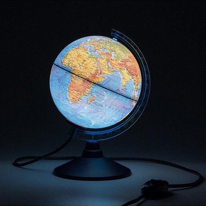 Глобус Земли физический 150мм с подсветкой Классик Евро