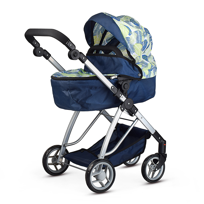 Фото к товару Коляска для кукол 9643 металлическая, складная,с сумкой-корзиной для мамы,цвет листья на тёмно синем Коляска для кукол 9643 металлическая, складная,с сумкой-корзиной для мамы,цвет листья на тёмно синем