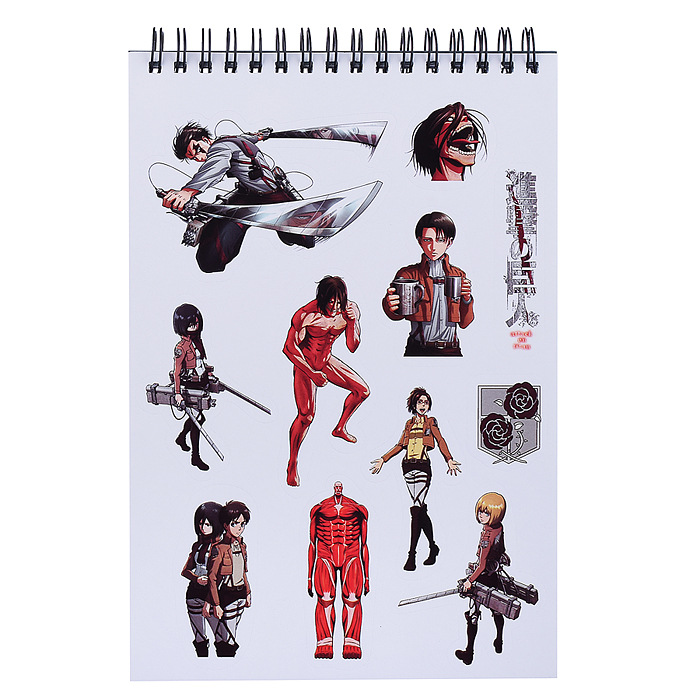 Творческий блокнот cо стикерами A5.Столкновение с титаном. Атака Титанов. 