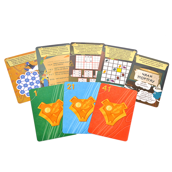 Игра карточная с голосовым помощником. Барсукот. Очень зверский детектив. Секреты леса. 60 карточек.