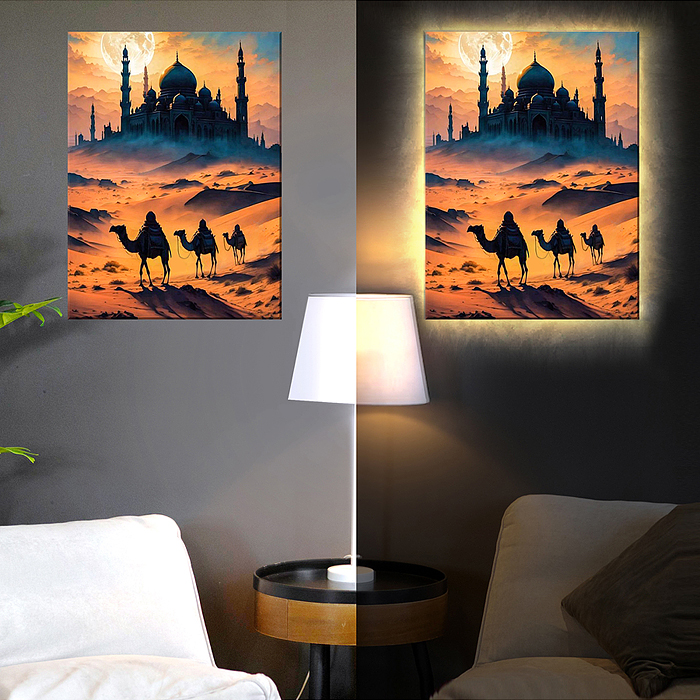 Картина по номерам 40х50 "Арабская ночь" USB LED подсветка (21 цвет)