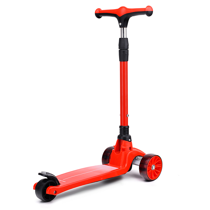 Самокат U027765Y 3-х. кол., с сиденьем, родительской ручкой, колеса PU, красный,в коробке