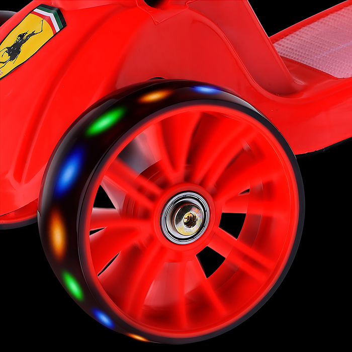 Самокат U027765Y 3-х. кол., с сиденьем, родительской ручкой, колеса PU, красный,в коробке