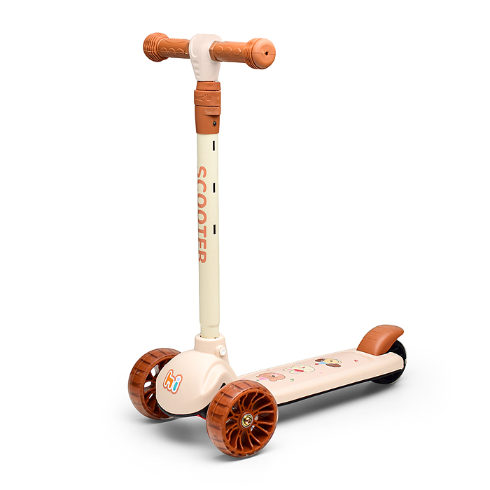 Фото к товару Самокат U001189Y 3-х кол., PU, цвет коричневый Самокат U001189Y 3-х кол., PU, цвет коричневый