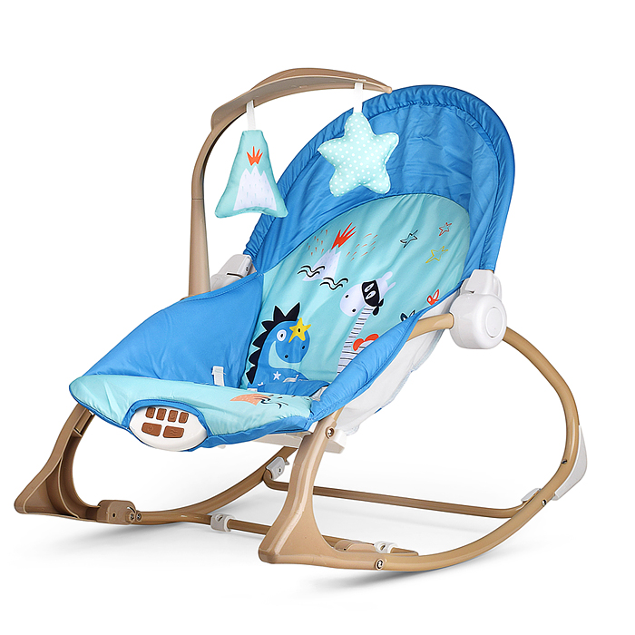 Шезлонг детский 615-2C "Динозаврики" музыка, вибрация, в коробке