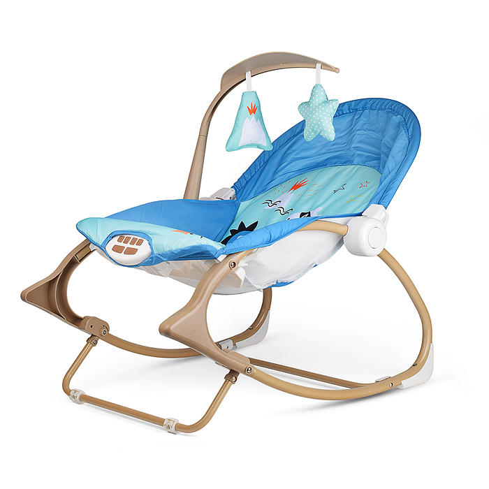 Шезлонг детский 615-2C "Динозаврики" музыка, вибрация, в коробке