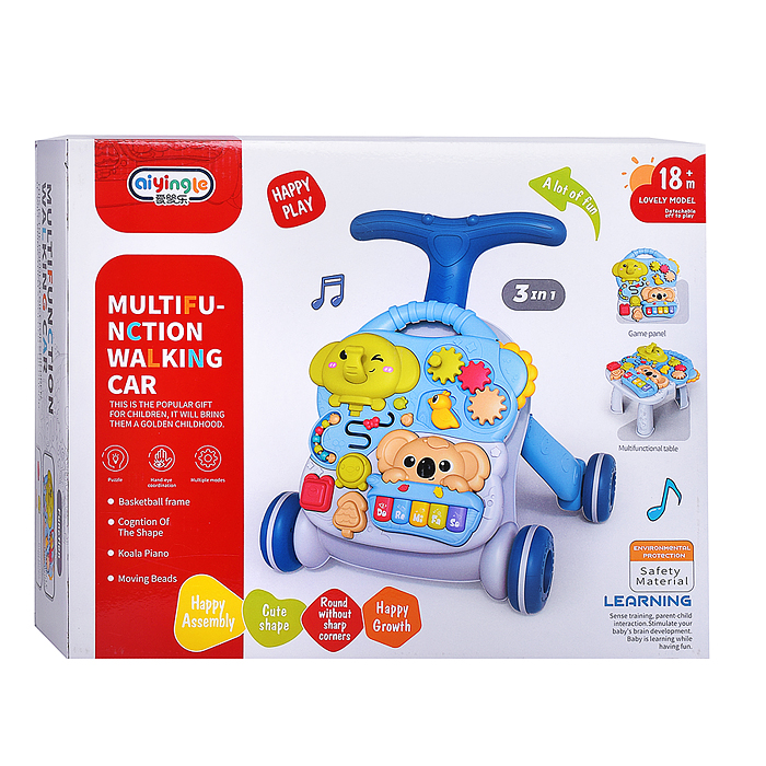 Каталка 368-57B "Слоник и коала" 3 в 1 в коробке