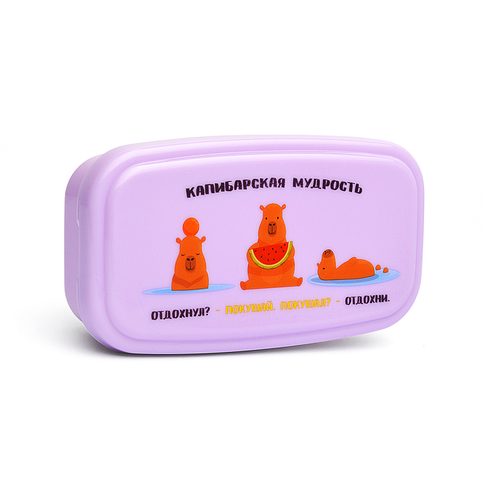 Ланчбокс "Капибарская мудрость" 105x57x30 мм, 95 мл, для школьных завтраков, перекусов, без