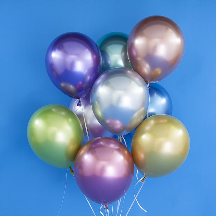 Шар (12''/30 см) Ассорти, хром, 50 шт.