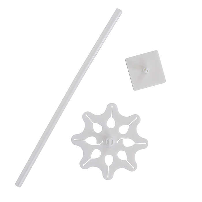 Фиксатор для шаров Цветок 3D, 10,5 см, с держателем, 30 см, Прозрачный, 1 шт.