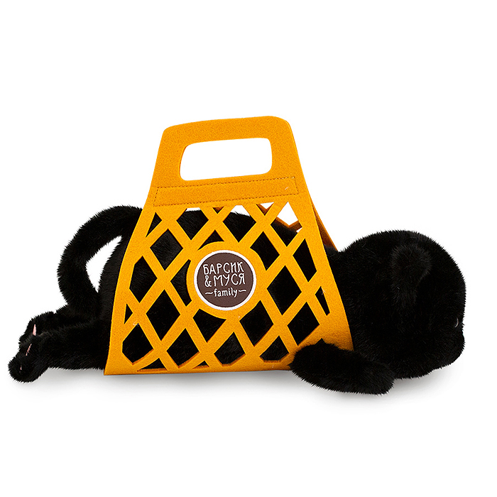 Фото к товару Кот Барсик в сумке черный 56 Кот Барсик в сумке черный 56