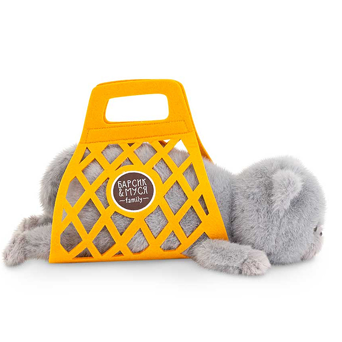 Фото к товару Кот Барсик в сумке серый 56 Кот Барсик в сумке серый 56