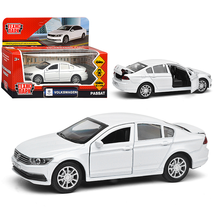 Машина металл Volkswagen passat 12 см, двери, багаж, инерц, белый Машина металл Volkswagen passat 12 см, двери, багаж, инерц, белый