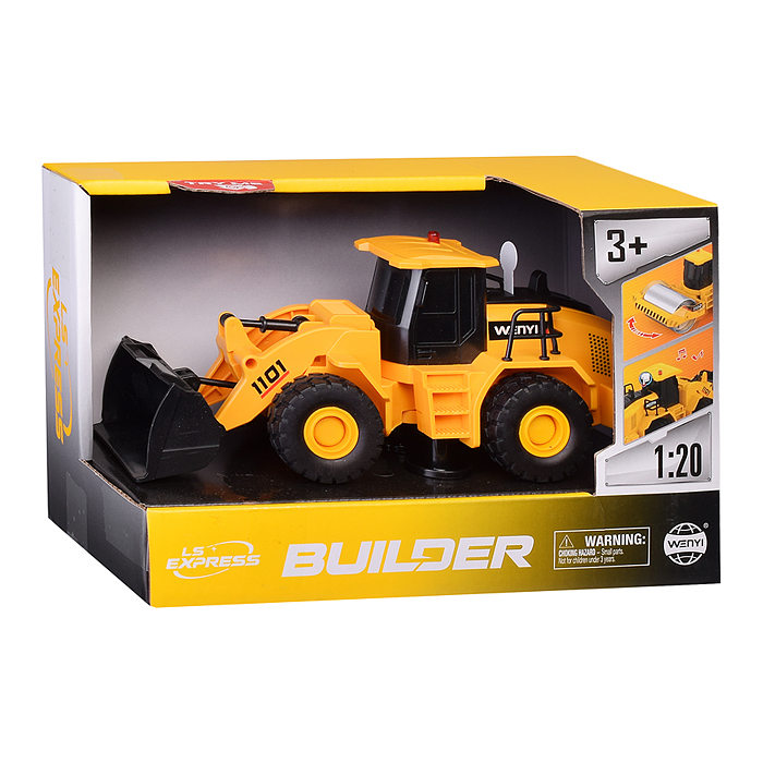 Машина WY1101A "Грейдер" 1:32 ( свет, звук) в коробке