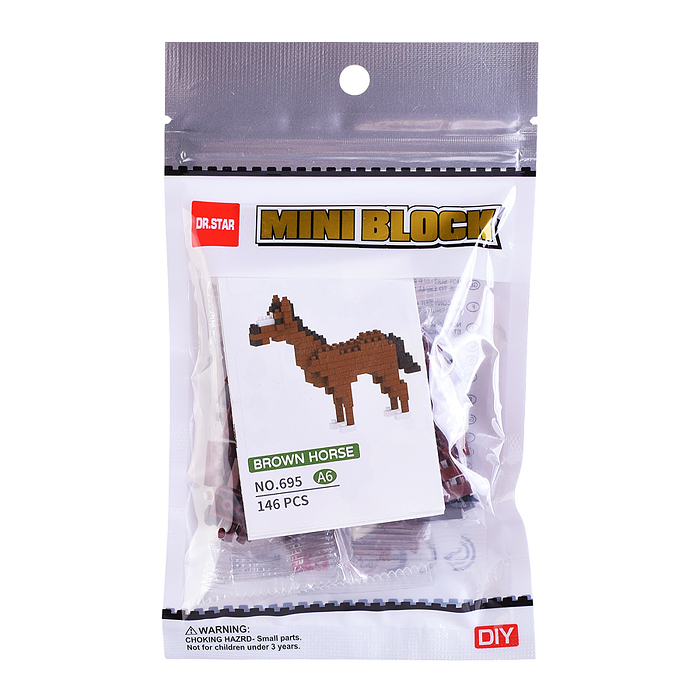 Конструктор 695A "Парнокопытные животные" в ассортименте, в коробке