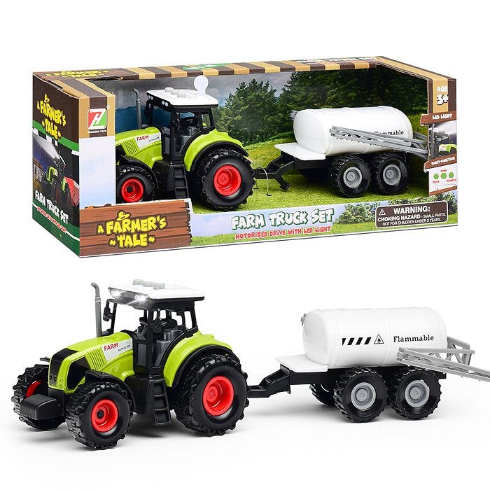 Трактор 550-4E "Фермер" с прицепом, цвет зелёный, в коробке