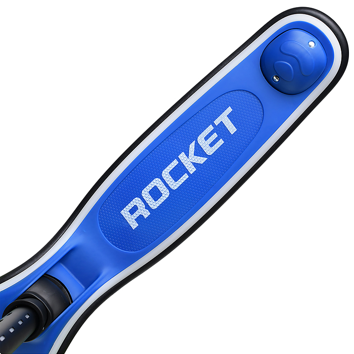 Самокат трёхколёсный R0200 ROCKET светящиеся колеса PU, дека, рулевая стойка, цвет зелено-синий