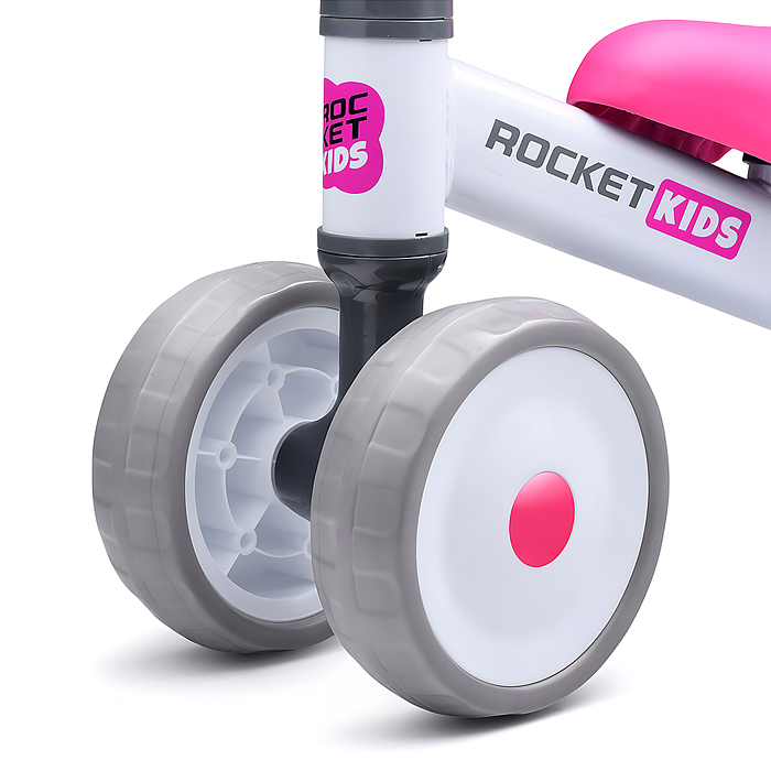 Фото к товару Беговел трехколесный Rocket 134-WT, колеса EVA, цвет белый Беговел трехколесный Rocket 134-WT, колеса EVA, цвет белый