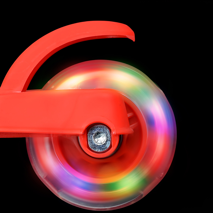 Самокат трёхколёсный ROCKET колёса PU, цвет красный