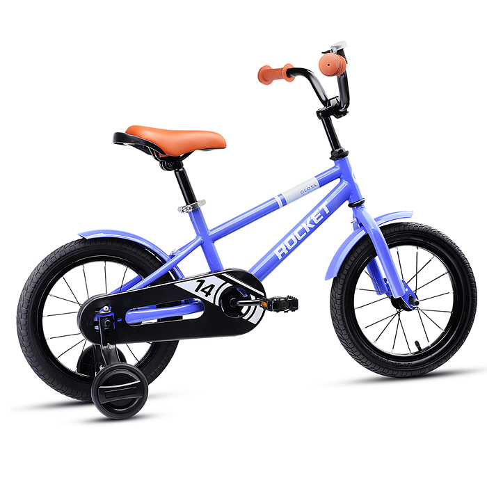 Фото к товару Велосипед 14" Rocket Gloss, цвет сиреневый Велосипед 14" Rocket Gloss, цвет сиреневый