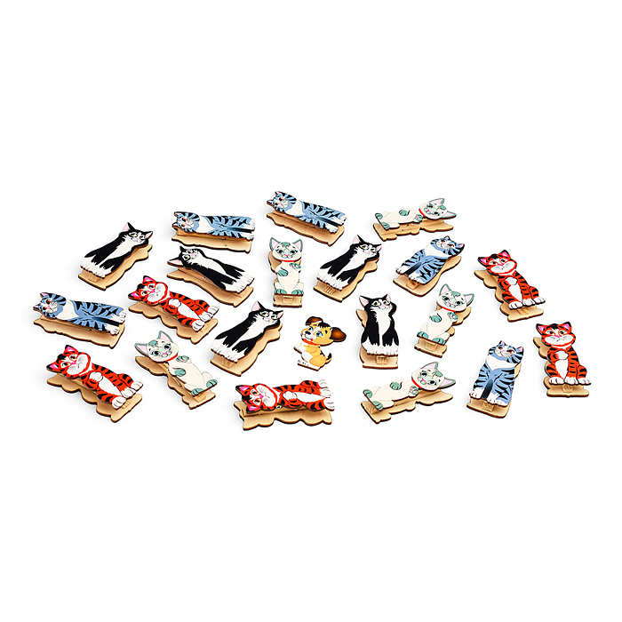 Набор счетного материала на прищепках "Кошки на заборе" 