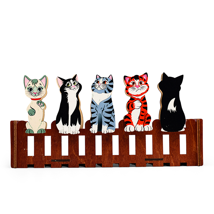 Набор счетного материала на прищепках "Кошки на заборе" 