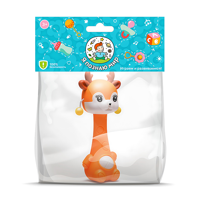 Фото к товару Погремушка Y0117 "Олененок" в пакете Погремушка Y0117 "Олененок" в пакете