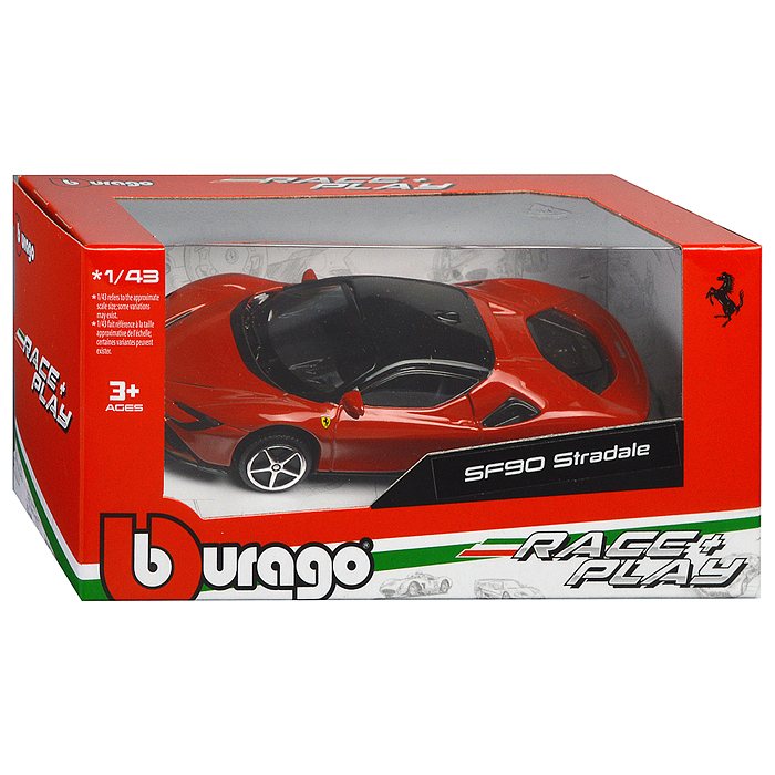 Машинка die-cast Ferrari Race&Play, красная №2, 1:43