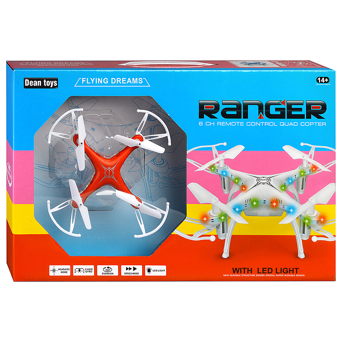 Квадрокоптер X13D "Тайный агент" р/у , 27 MHz, в коробк