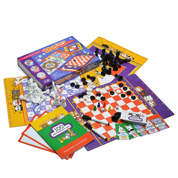 Фото к товару Игра настольная "100 игр для всей семьи" Игра настольная "100 игр для всей семьи"