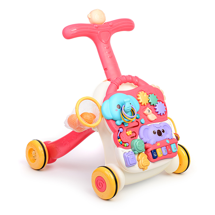 Каталка 668-20 "Слоник и коала" цвет красный, в коробке