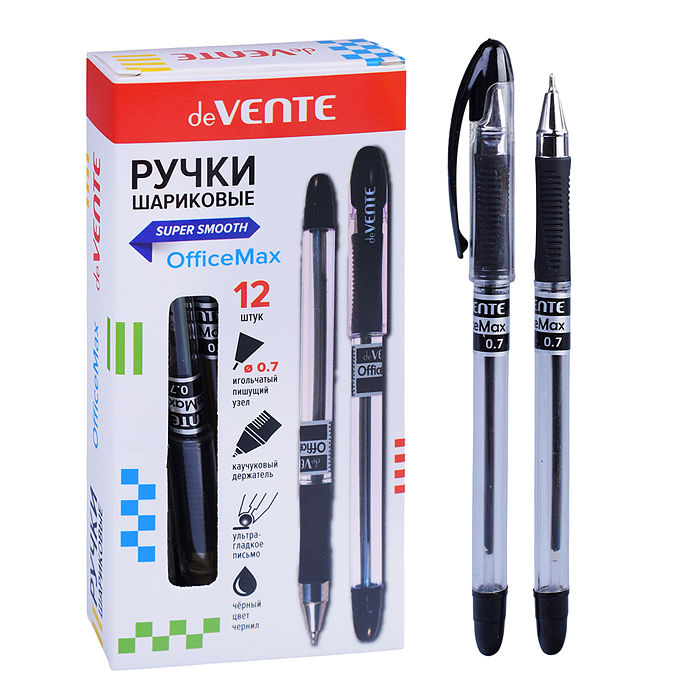 Ручка шариковая "OfficeMax" d=0,7 мм, ультра гладкое письмо, чернила на масляной основе, пр