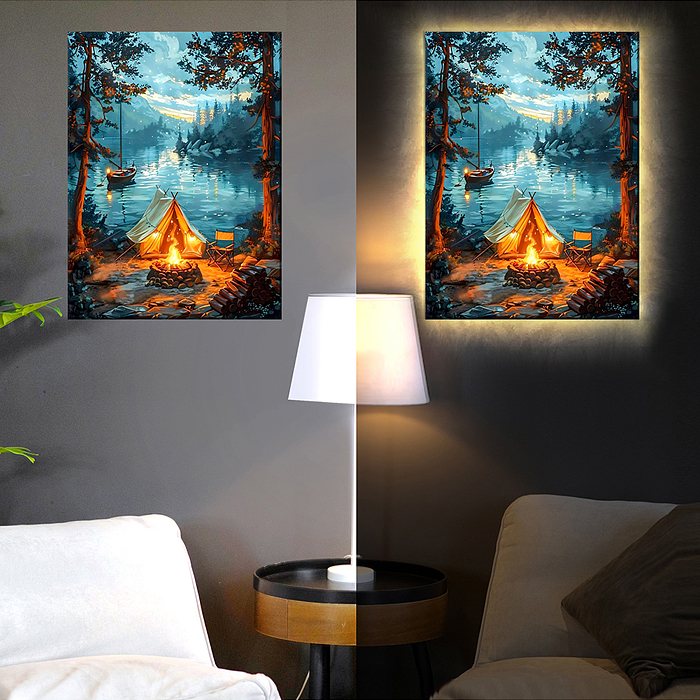 Фото к товару Картина по номерам 40х50 "У костра" USB LED подсветка (23 цвета) Картина по номерам 40х50 "У костра" USB LED подсветка (23 цвета)