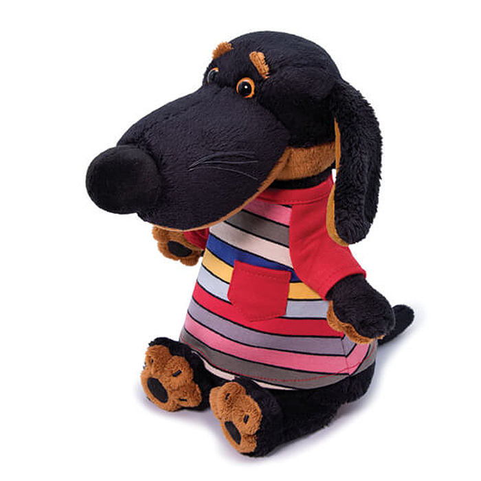 Фото к товару Собака Ваксон в футболке в полоску Собака Ваксон в футболке в полоску