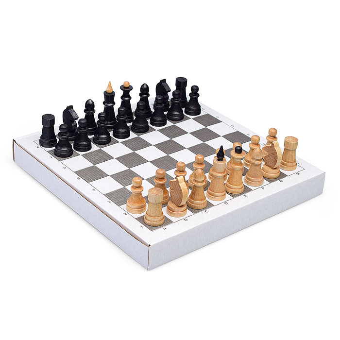 Шахматы обиходные деревянные "Объедовские" с дорожной гофродоской "Классика" (295*295*36)