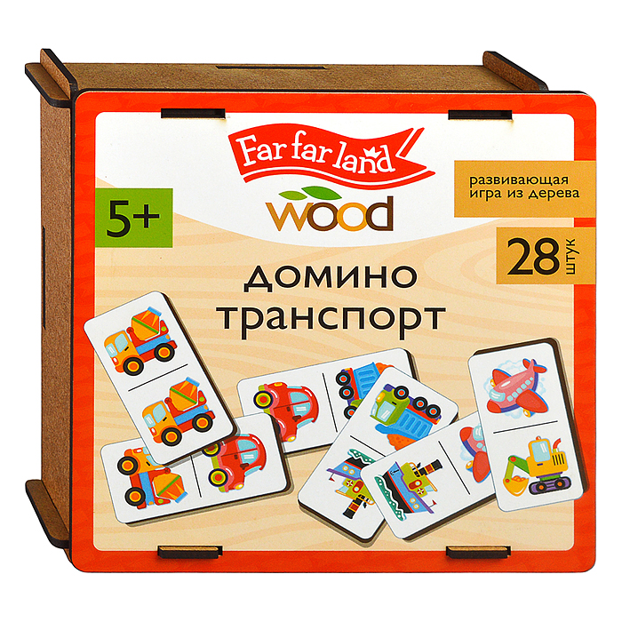 Домино деревянное "Транспорт" Far far land wood 28 фишек
