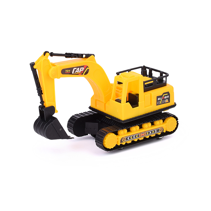 Машина 6677-3 с экскаватором, под колпаком (желтый)